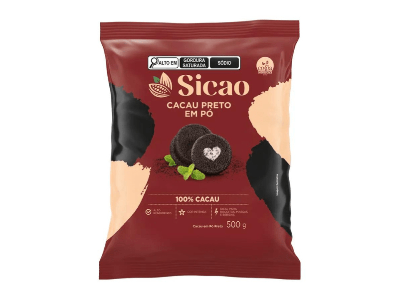 Cacau Preto em Pó Sicao 100% 500g 