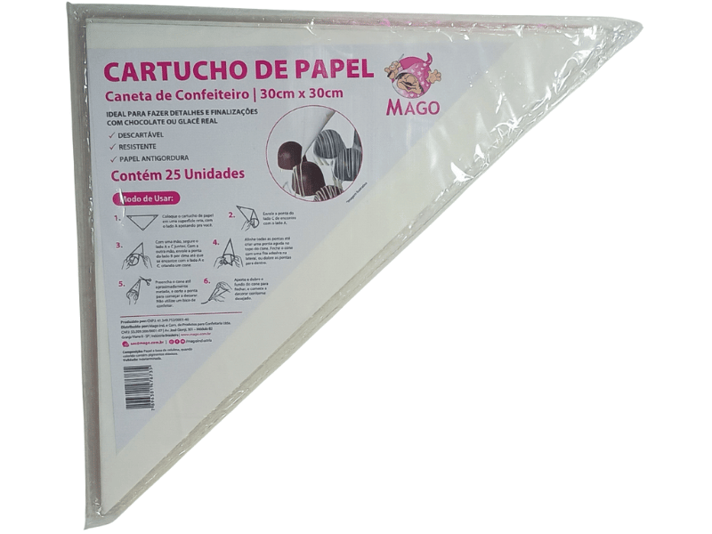 Cartucho de Papel 30x30 cm c/ 25 unidades - Mago
