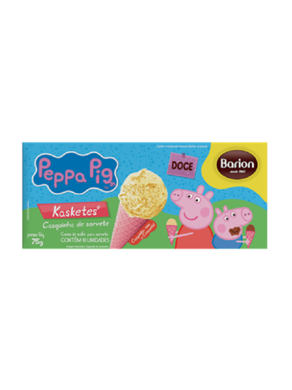 Casquinha para Sorvete Waffer Peppa Pig 75g c/ 18 unidades - Barion