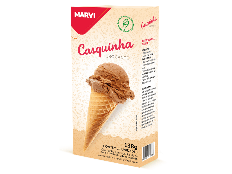 Casquinha Sorvete Baunilha 138g c/ 12 unidades - Marvi