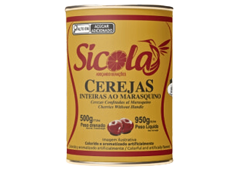 Cereja Inteiras Marasquino sem Talo 500g - Sicola 