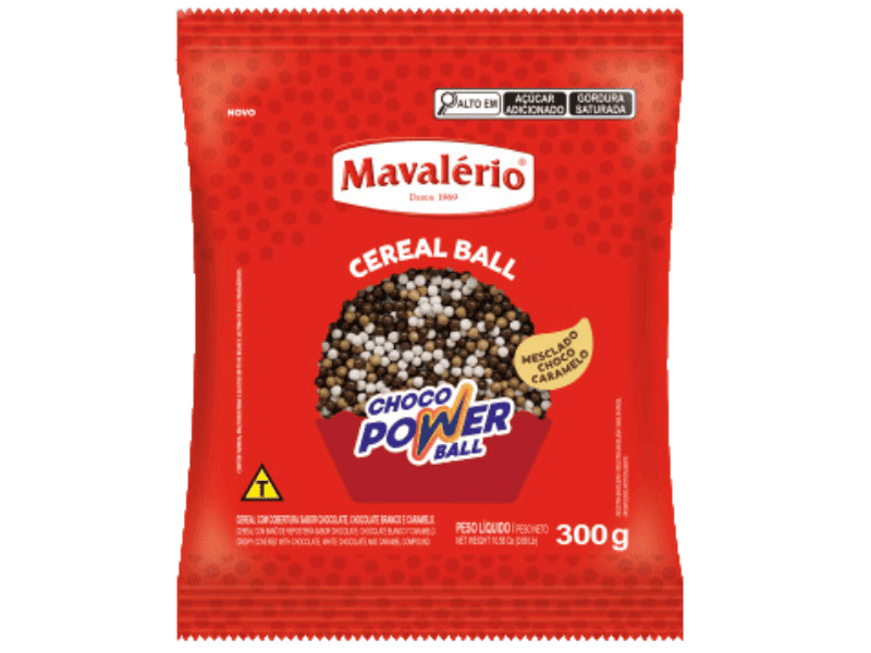 Choco Power Micro Ball Chocolate, Branco e Caramelo 300g - Mavalério
