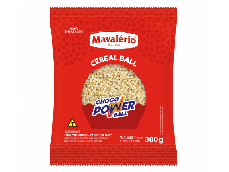 Choco Power Micro Ball Chocolate Branco 300g - Mavalério 