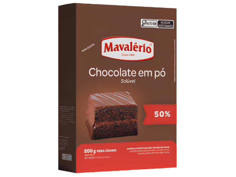 Chocolate em Pó 50% Cacau 200g - Mavalério 