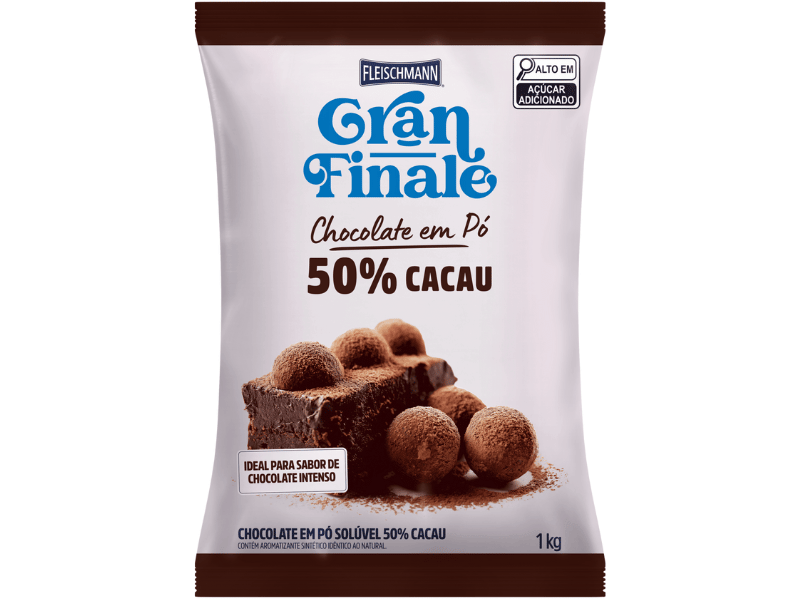 Chocolate em Pó Solúvel Gran Finale 50% Cacau 1kg - Fleischmann 