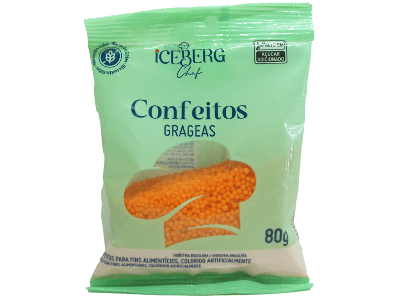 Confeito Decorativo Laranja 80g - Icerberg