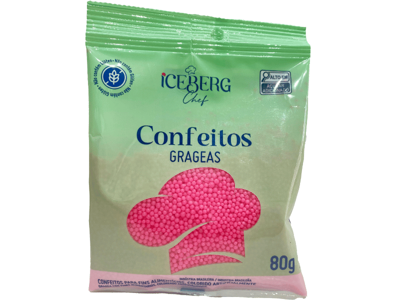 Confeito Decorativo Rosa 80g - Icerberg