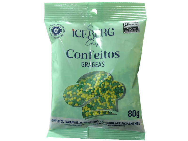 Confeito Decorativo Verde/Amarelo 80g - Icerberg