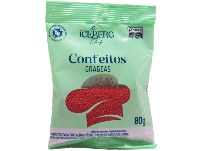 Confeito Decorativo Vermelho 80g - Icerberg