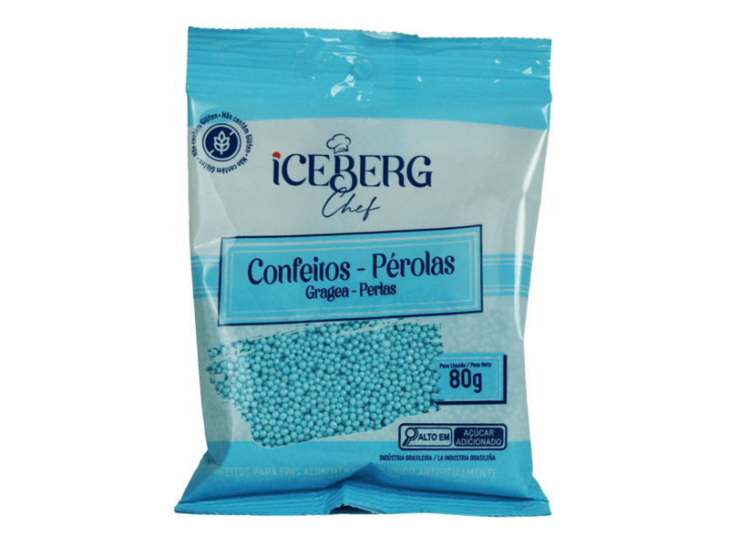 Confeito Miçanga Azul 80g - Iceberg