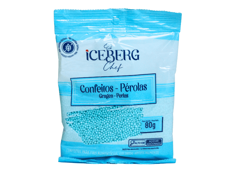 Confeito Miçanga Azul Turquesa 80g - Iceberg