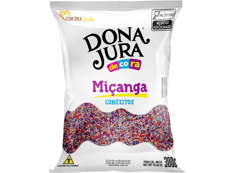 Confeito Miçanga Dona Jura Divertido 300g - Cacau Food