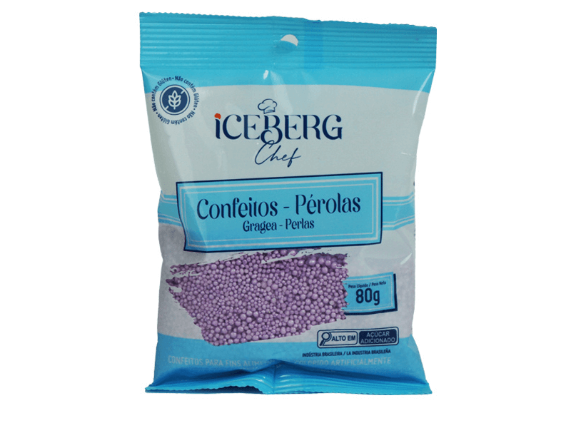 Confeito Miçanga Lilás 80g - Iceberg