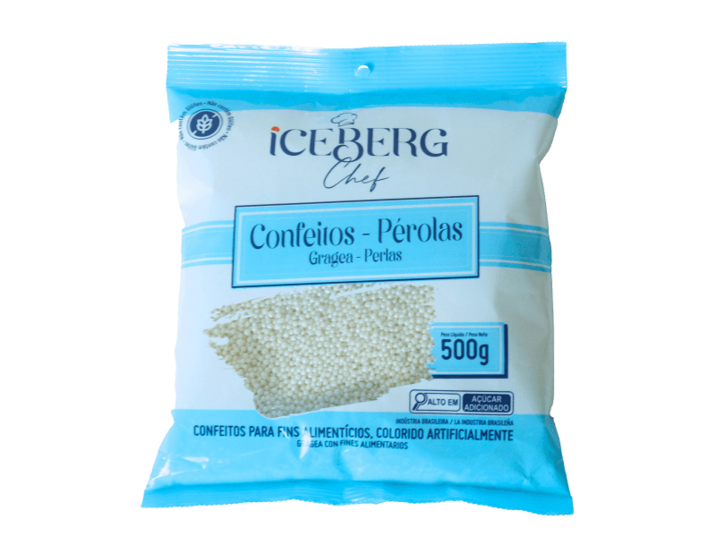 Confeito Miçanga Perolada 500g - Iceberg