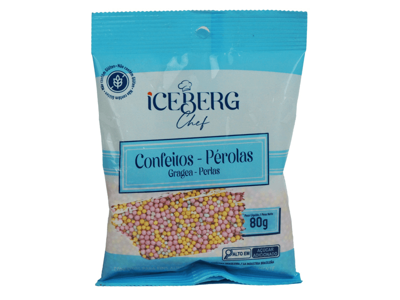 Confeito Miçanga Perolado Colorido 80g - Iceberg