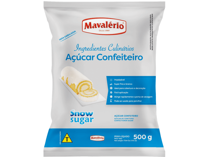 Açúcar de Confeiteiro Snow Sugar 500g - Mavalério
