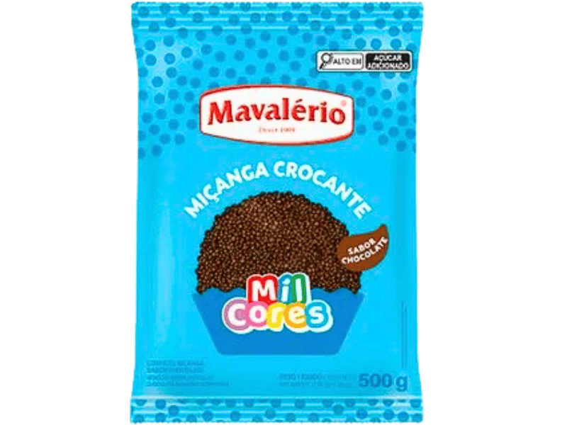 Confeito Miçanga Chocolate 500g - Mavalério