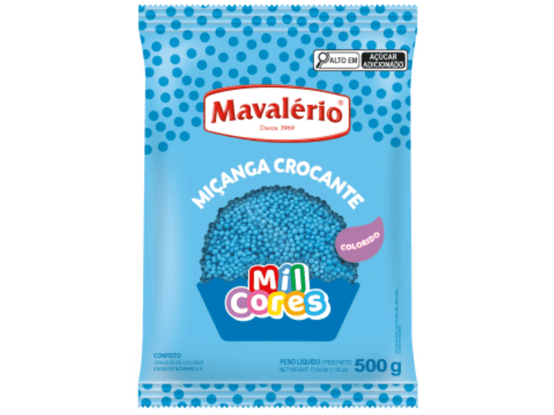 Confeito Miçanga N0 Azul 500g - Mavalério
