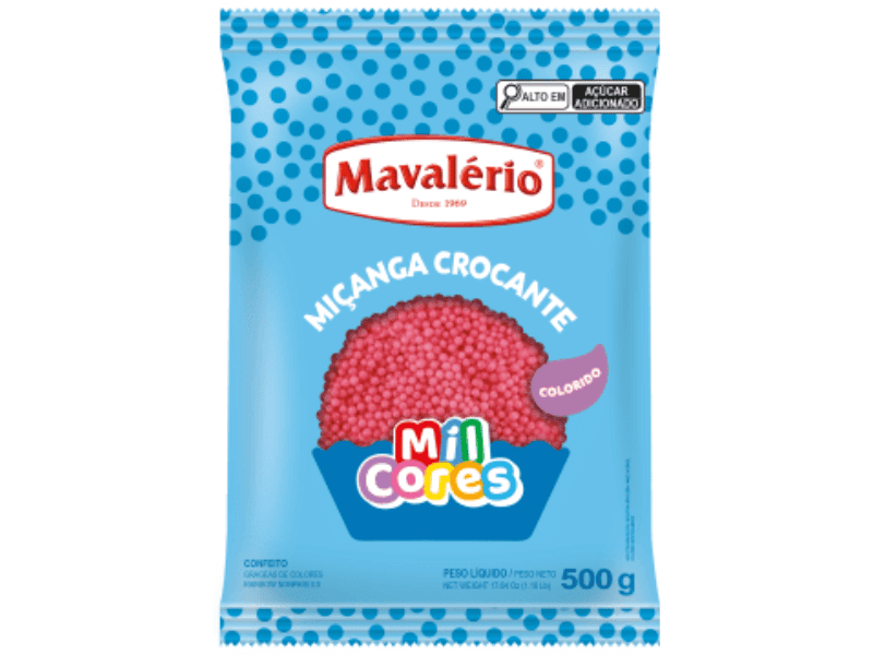 Confeito Miçanga N0 Rosa 500g