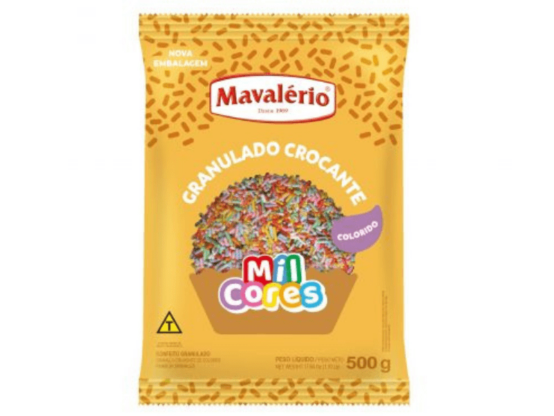 Granulado Crocante Chocolate Colorido 500g - Mavalério 