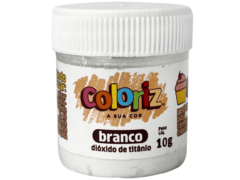Corante em Pó Dióxido de Titânio Branco 10g Coloriz - Gran Chef