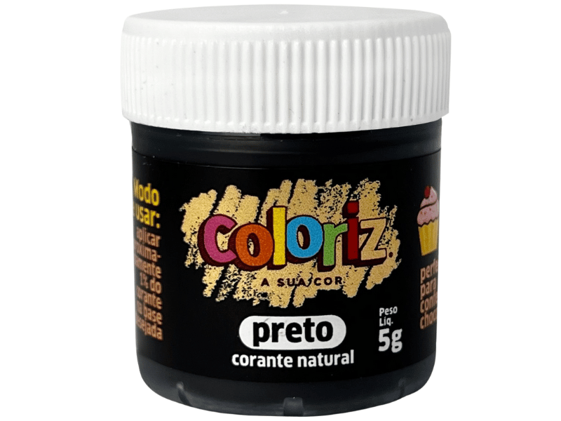 Corante em Pó Preto 5g Coloriz - Gran Chef