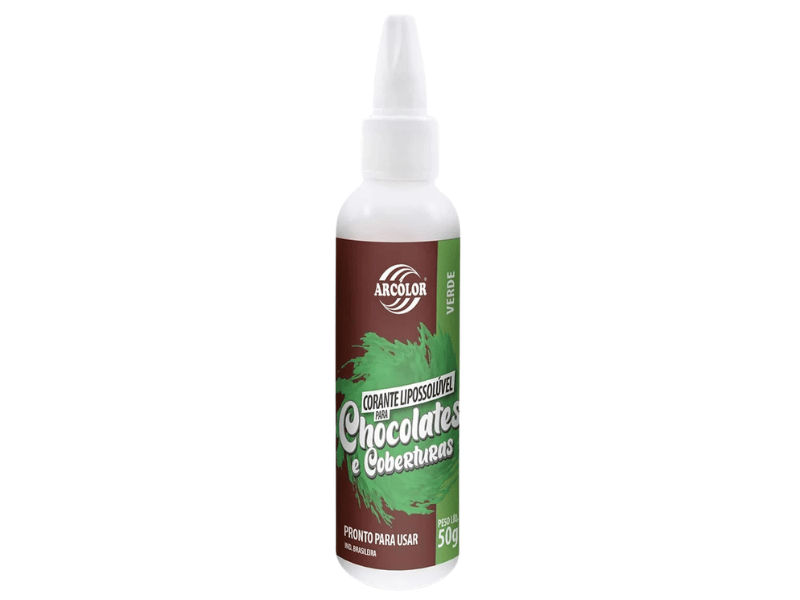 Corante Lipossolúvel p/ Chocolate/cobertura Verde 50g - Arcólor