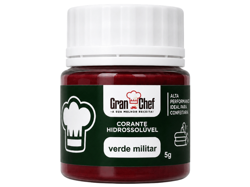 Corante Pó Hidrossolúvel Verde Militar 5g - Gran Chef