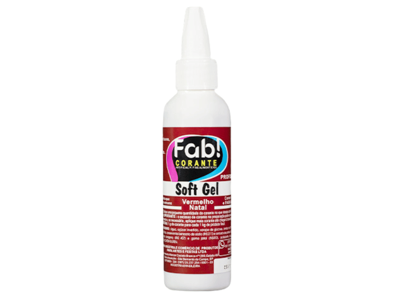 Corante Soft Gel Vermelho Natal 25g - Fab! 