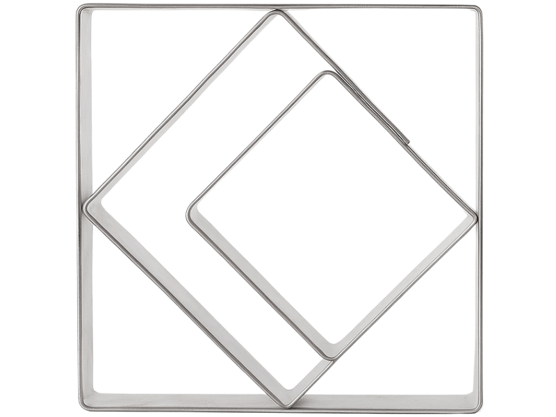 Cortador Inox Quadrado c/ 3 unidades -  Tuut