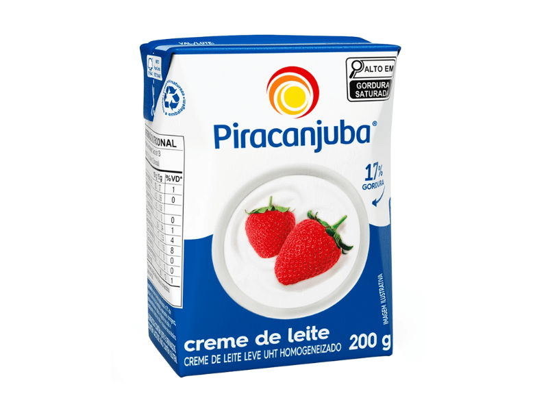 Creme de Leite 17% de Gordura 200ml  - Piracanjuba