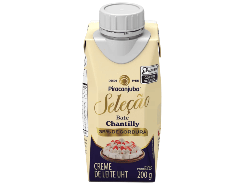 Creme de Leite Bate Chantilly 35% de Gordura 200ml - Piracanjuba