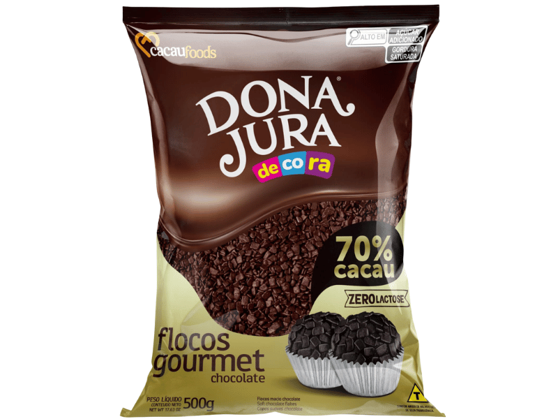 Flocos Gourmet Zero Lactose 70% Cacau 500g - Cacau Food