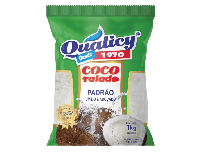 Coco Ralado Padrão Úmido e Adoçado 1kg – Qualicy