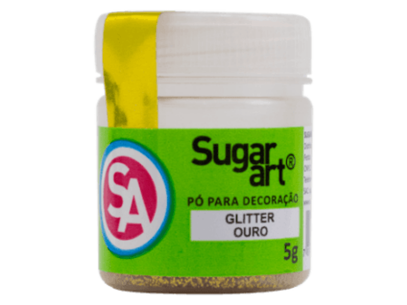 Pó para Decoração Glitter Ouro 5g - Sugar Art