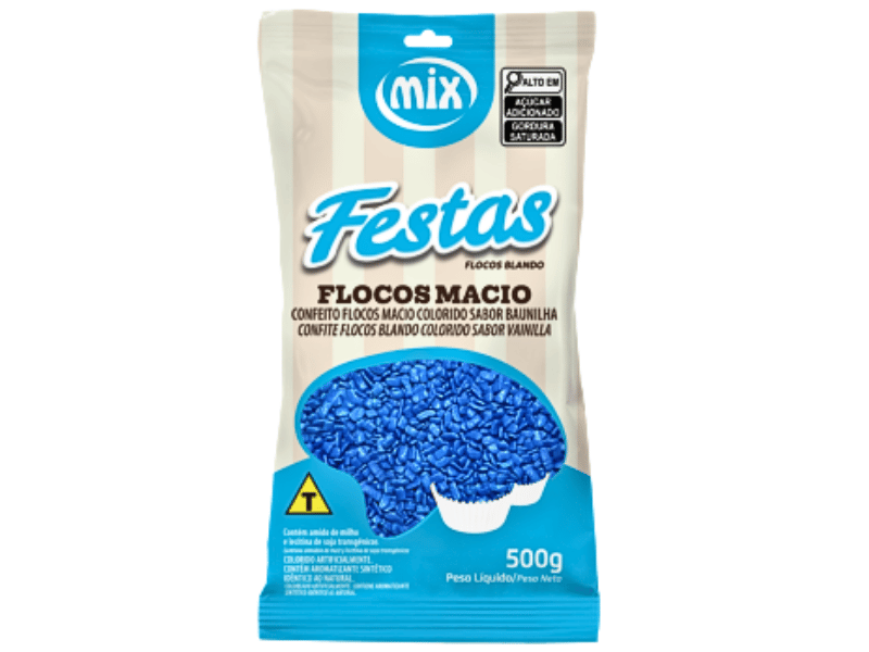 Granulado Flocos Macio Azul 500g – Mix