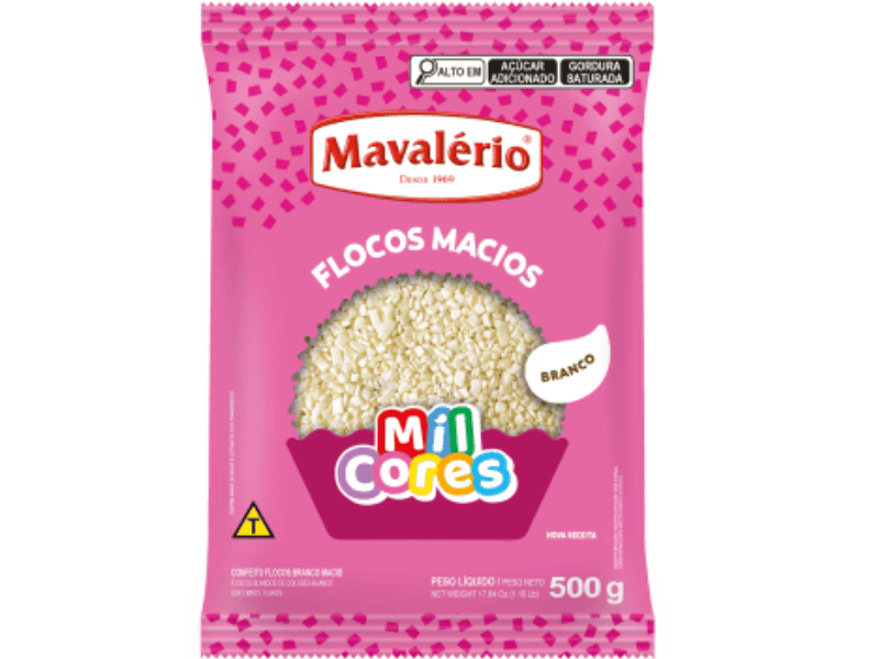 Granulado Flocos Macio Branco 500g - Mavalério