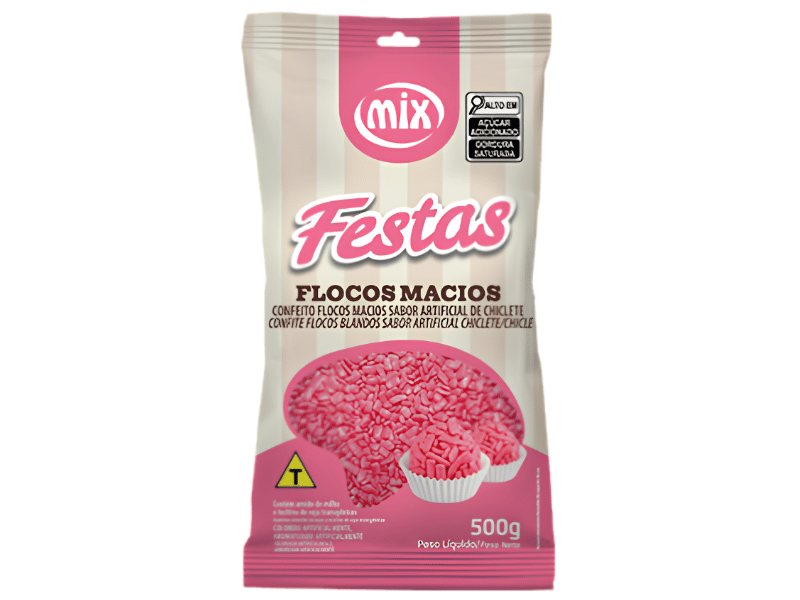 Granulado Flocos Macio Chiclete 500g - Mix