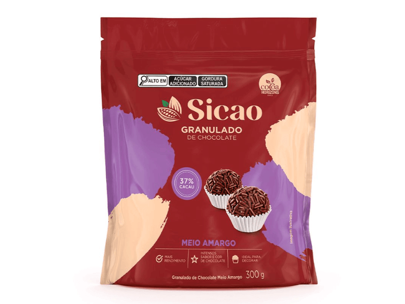 Granulado Sicao Macio Chocolate Meio Amargo 37% Cacau 300g