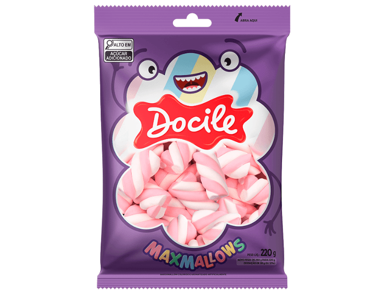 Marshmallow Twist Rosa/Branco Baunilha 220G - Docile