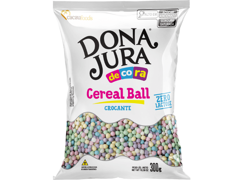Mini Cereal Dona Jura Zero Lactose Crocante Colorido Bebê 300g - Cacau Food