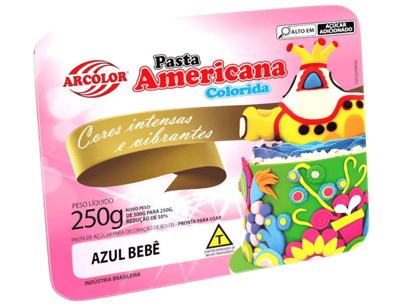 Pasta Americana Azul Bebe 250g - Arcólor