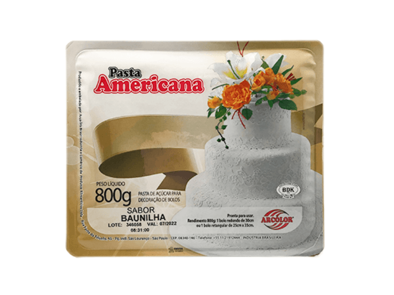 Pasta Americana Baunilha 800g - Arcolor