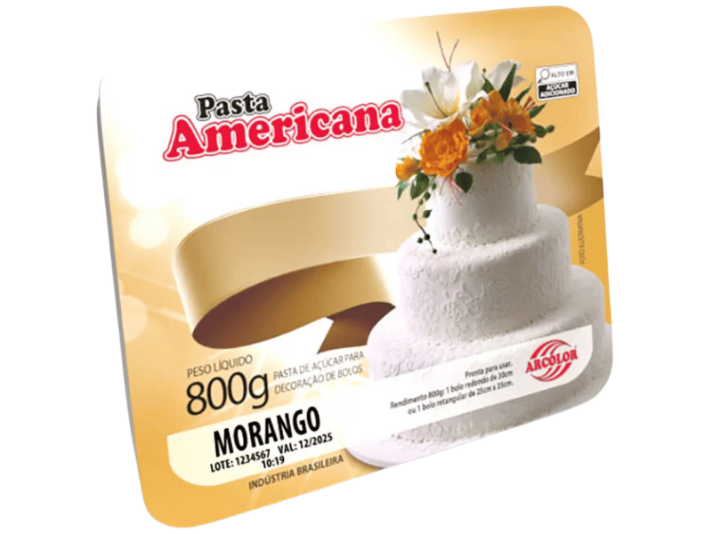 Pasta Americana Morango 800g - Arcólor