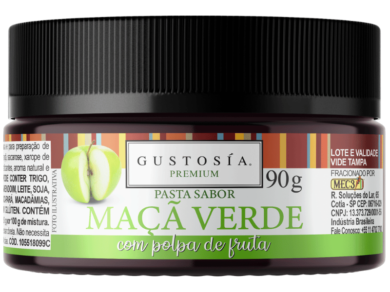 Pasta Saborizante Maçã Verde c/ Pedaços 90g - Gustosia Premium