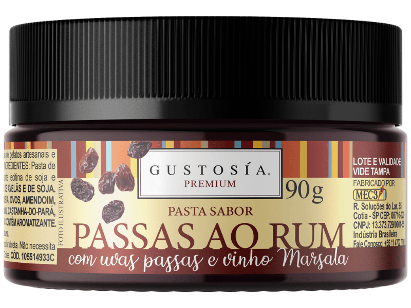 Pasta Saborizante  Passas ao Rum 90g - Gustosía Premium