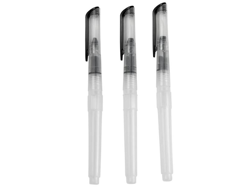 Pincel Caneta com Reservatório Transparente c/ 3 unidades 15 cm - Allonsy 