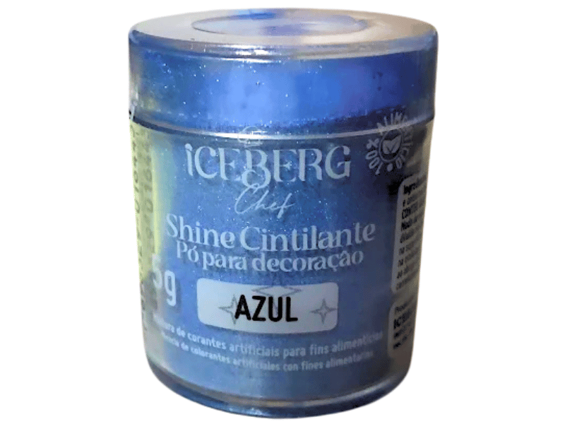 Pó para Decoração Alimentício Cintilante Azul - Iceberge  