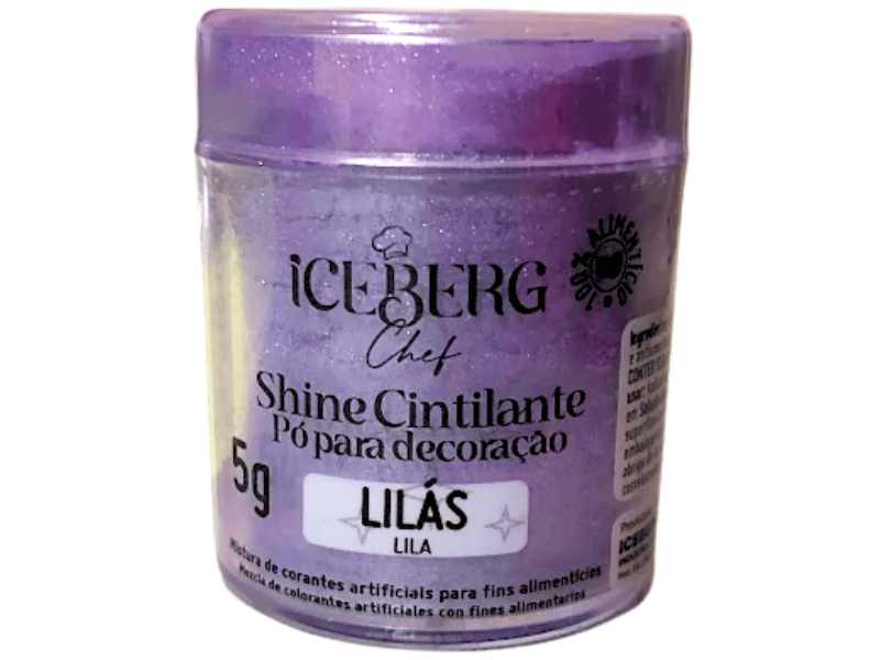 Pó para Decoração Alimentício Cintilante Lilás - Iceberge  