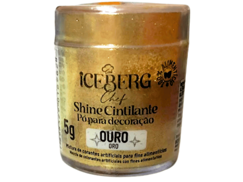 Pó para Decoração Alimentício Cintilante Ouro - Iceberge  